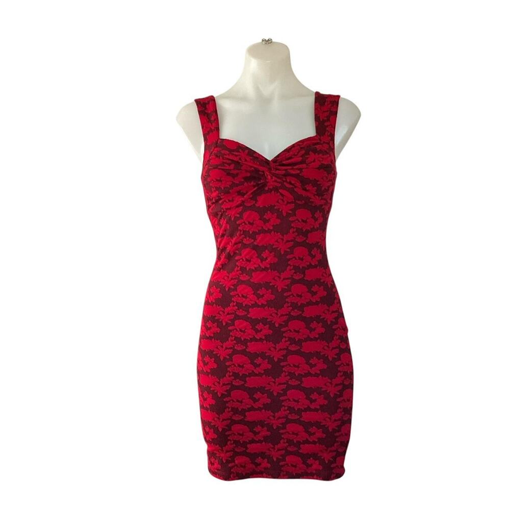 Candie's Red Floral Bodycon Dress: Y2K, 2000s